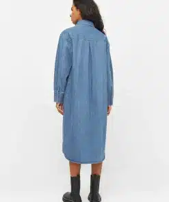 Knowledge Cotton Apparel Denim Shirt Dress Vintage Indigo