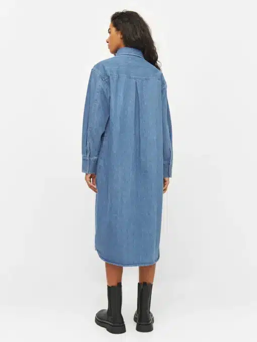 Knowledge Cotton Apparel Denim Shirt Dress Vintage Indigo