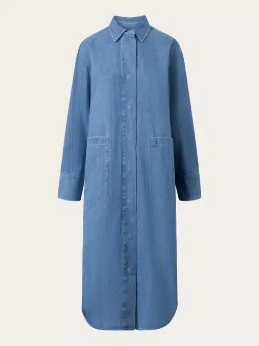 Knowledge Cotton Apparel Denim Shirt Dress Vintage Indigo