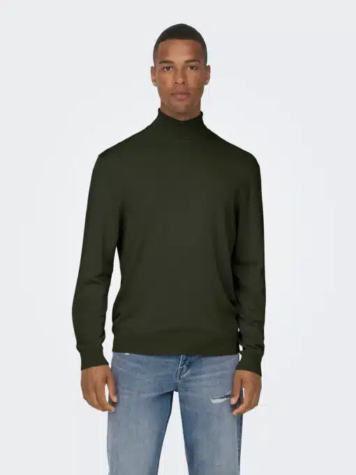 Only & Sons Wyler Life Roll Neck Green