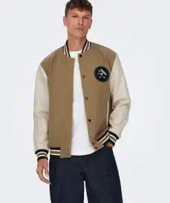 Only & Sons Jason Varsity Jacket Tobacco Brown