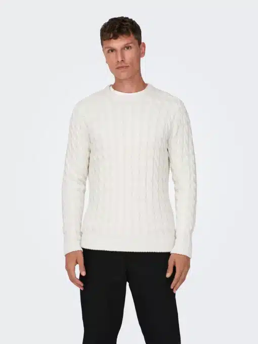 Only & Sons Kicker Life Knit Antique White