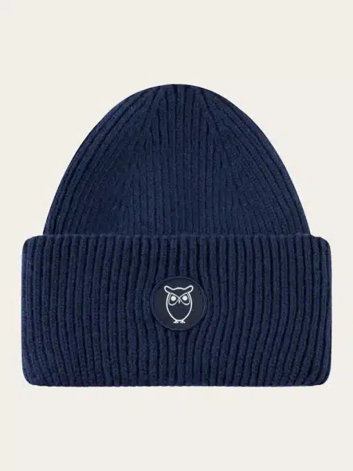 Knowledge Cotton Apparel Big Rib Beanie Eclipse
