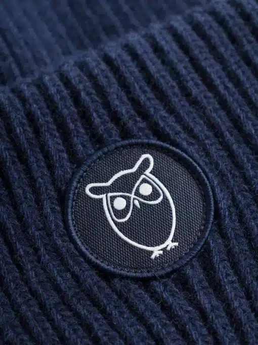 Knowledge Cotton Apparel Big Rib Beanie Eclipse