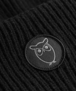 Knowledge Cotton Apparel Big Rib Beanie Black Jet