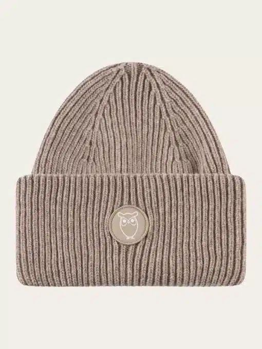 Knowledge Cotton Apparel Big Rib Beanie Kelp Melange