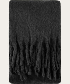 Knowledge Cotton Apparel Solid Scarf Black Jet