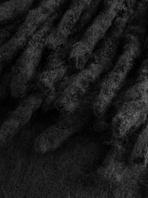 Knowledge Cotton Apparel Solid Scarf Black Jet