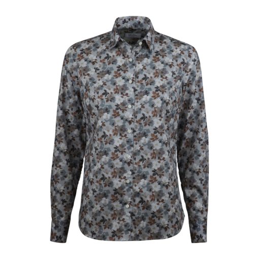 Stenströms Sofie Grey Floral Shirt