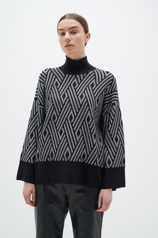 InWear Gittel Jaquard Pullover Black/White