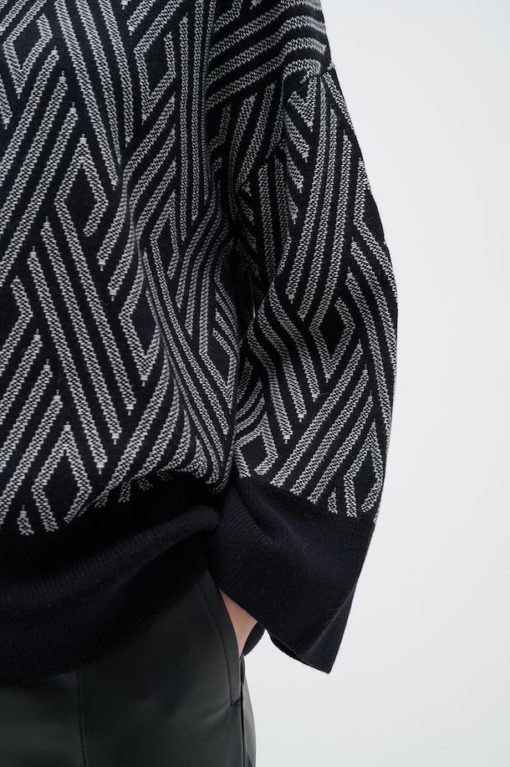 InWear Gittel Jaquard Pullover Black/White