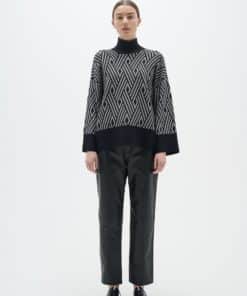 InWear Gittel Jaquard Pullover Black/White