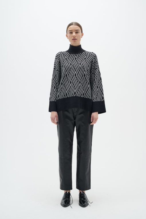 InWear Gittel Jaquard Pullover Black/White