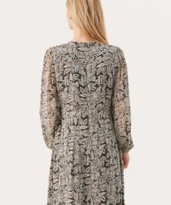Part Two Cirkeline Dress Black Leaf Print