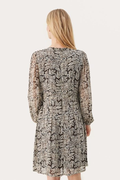 Part Two Cirkeline Dress Black Leaf Print
