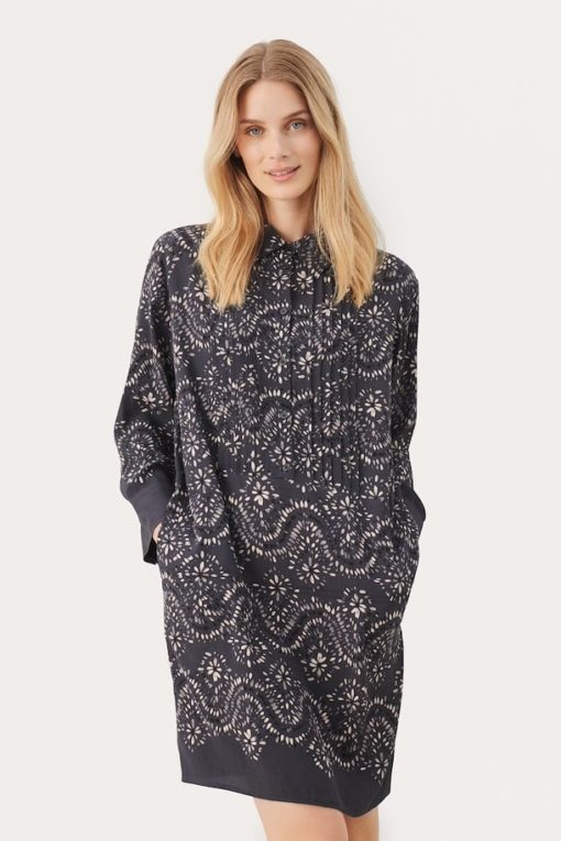 Part Two Cenette Dress Magnet Border Print
