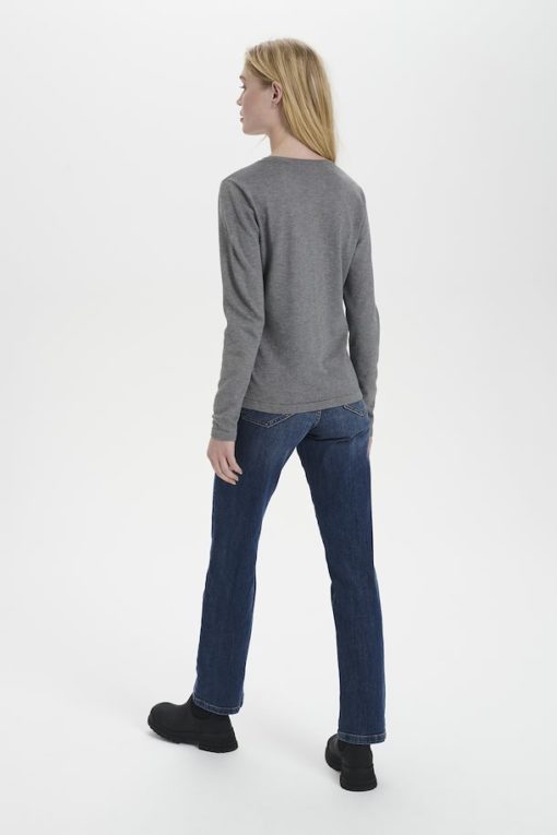 Saint Tropez Milasz Knitted Cardigan Mist Grey Melange