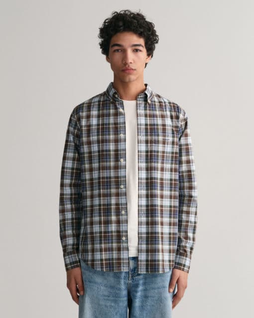 Gant Regular Fit Poplin Shirt Rich Brown