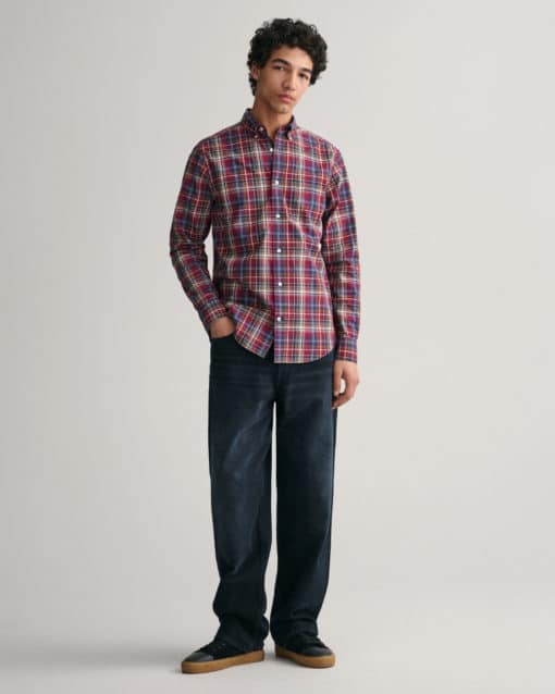 Gant Regular Fit Poplin Shirt  Plumped Red