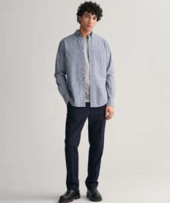 Gant Regular Fit Poplin Micro Shirt College Blue