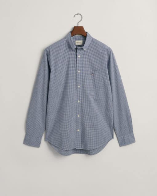Gant Regular Fit Poplin Micro Shirt College Blue