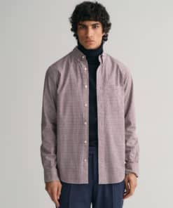 Gant Regular Fit Poplin Micro Shirt Plumped Red