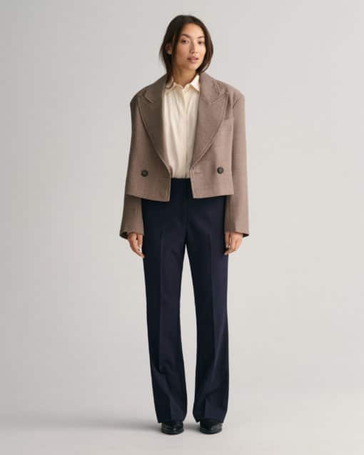 Gant Woman Slim Flare Slack Pants Evening Blue