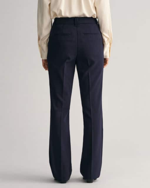 Gant Woman Slim Flare Slack Pants Evening Blue