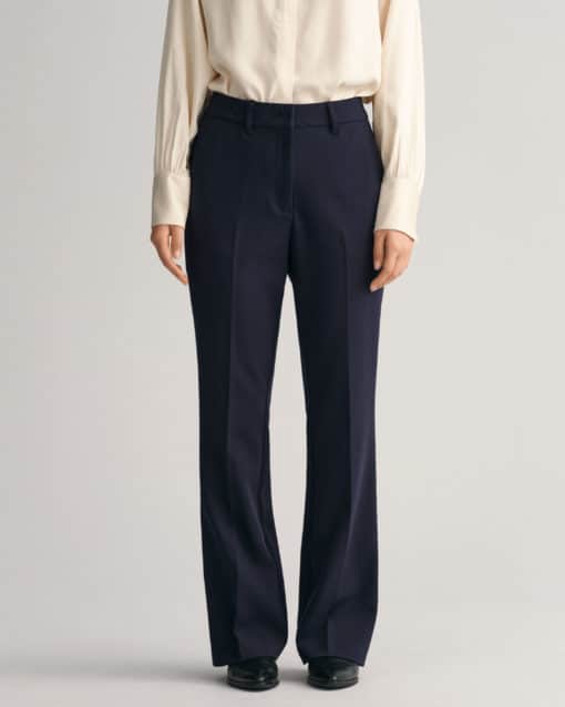 Gant Woman Slim Flare Slack Pants Evening Blue