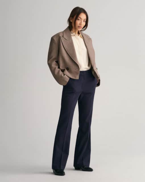Gant Woman Slim Flare Slack Pants Evening Blue
