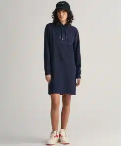 Gant Woman Tonal Shield Hoodie Dress Evening Blue