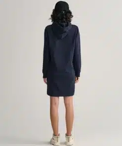 Gant Woman Tonal Shield Hoodie Dress Evening Blue