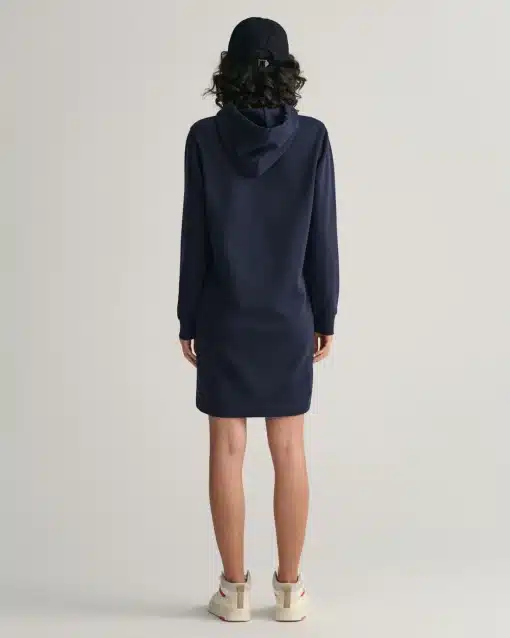 Gant Woman Tonal Shield Hoodie Dress Evening Blue