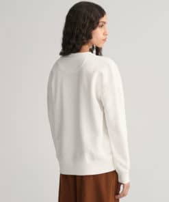 Gant Woman Logo C-Neck Sweat Eggshell