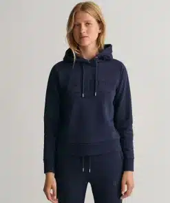 Gant Woman Tonal Archive Shield Sweat Hoodie Evening Blue