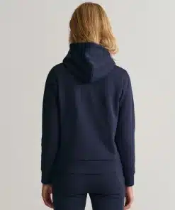 Gant Woman Tonal Archive Shield Sweat Hoodie Evening Blue