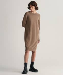 Gant Woman Superfine Lambswool Dress Mole Brown