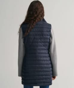Gant Woman Light Down Long Vest Evening Blue