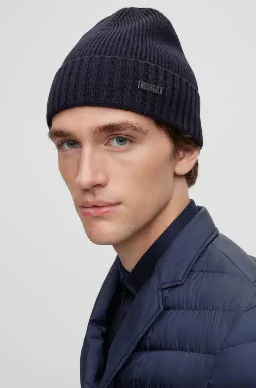 Boss Fati Beanie Dark Blue