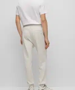 Boss Cotton Terry Tracksuit Bottoms Light Grey