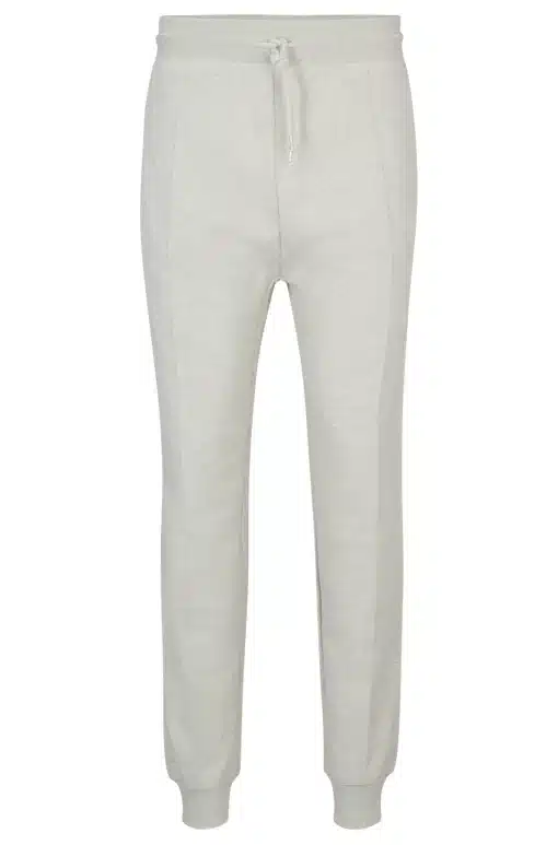 Boss Cotton Terry Tracksuit Bottoms Light Grey