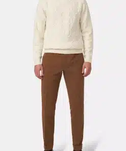 Oscar Jacobson Denz Turn Up Chinos Brown