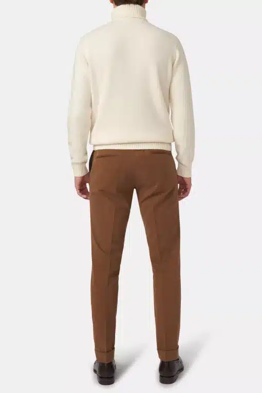 Oscar Jacobson Denz Turn Up Chinos Brown