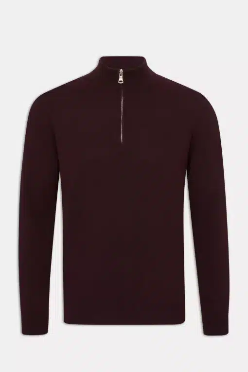 Oscar Jacobson Patton Half Zip Cherry
