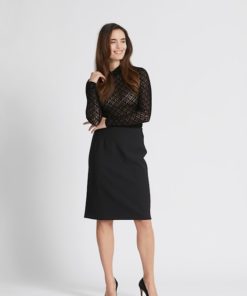 Rue de Femme Roll Neck Blouse Black