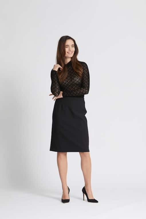 Rue de Femme Roll Neck Blouse Black