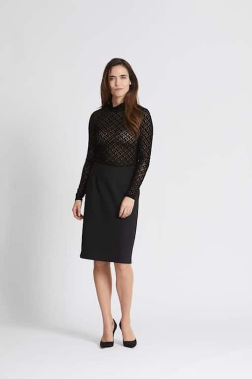 Rue de Femme Roll Neck Blouse Black