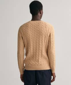 Gant Cotton Cable C-Neck Khaki Melange