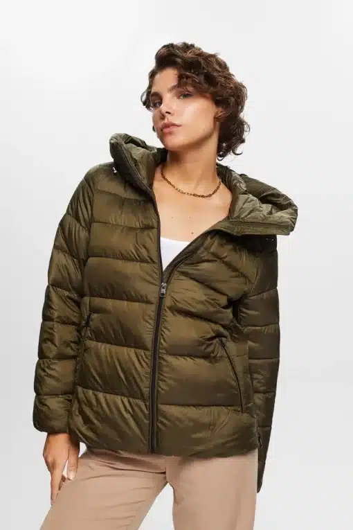 Esprit Quilted Jacket Dark Khaki