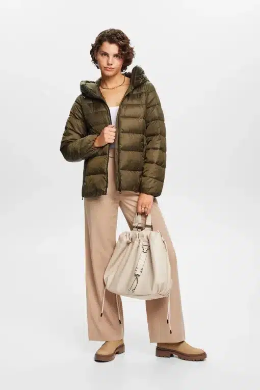 Esprit Quilted Jacket Dark Khaki